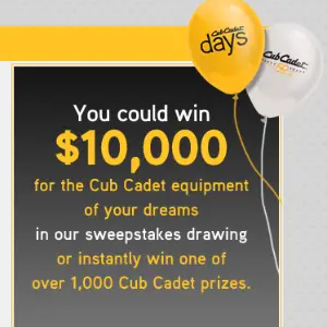 Win Cub Cadet Equipment