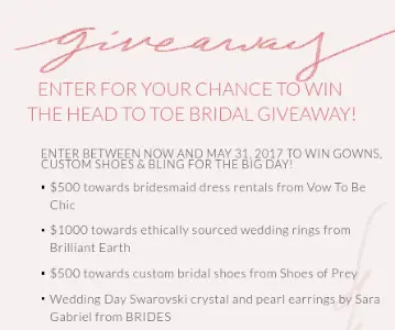 Win A Head to Toe Bridal Giveaway