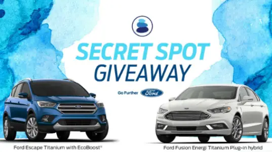 Win A Secret Escape & Your Choice of 2 Ford Vehicles
