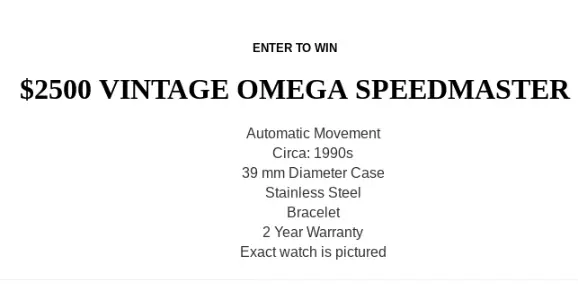 Win A Vintage Omega Speedmaster Watch