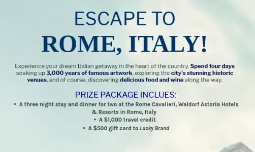 Win An Escape to Rome, Italy