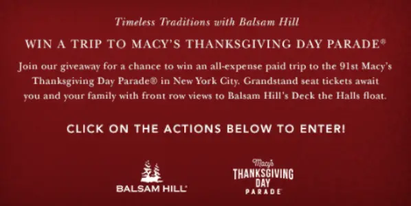 Win A Trip to Macy’s Thanksgiving Day Parade