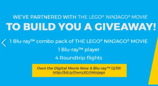 Win Airline Tickets & Blu-Ray Player & Legos