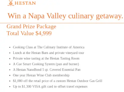 Win A Napa Valley Culinary Getaway