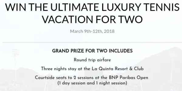 Win A Luxury Tennis Vacation in California