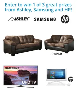 Win 1 of 3 Prizes From Ashley, Samsung, & HP
