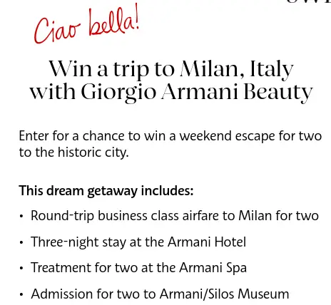 Win A Trip to Milan, Italy