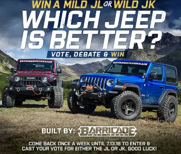 Win A Jeep Wrangler JK or a Jeep Wrangler JL