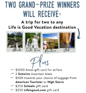 Win 1 of 4 “Choose Your Destination” Vacations