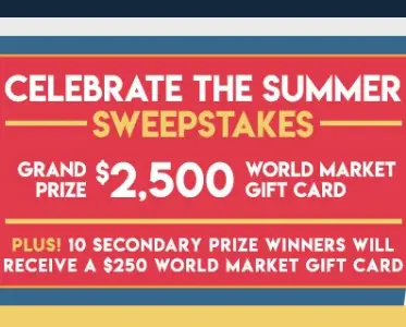 Win a $2,500 World Market Gift Card