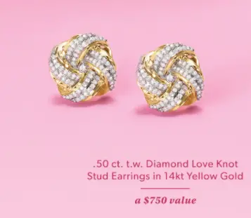 Win Diamond Love Knot Earrings