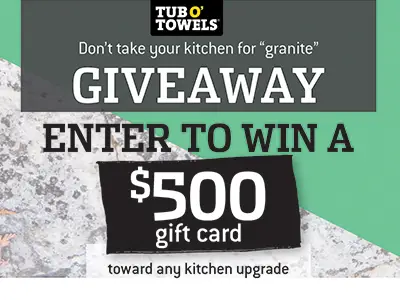 Win a $500 Home Improvement Gift Card + Tub O' Towels