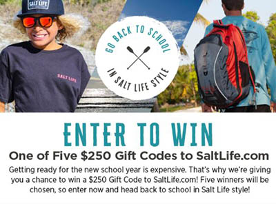 Win a $250 Salt Life Gift Code