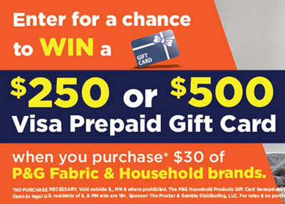 Win a $500 VISA Gift Card from P&G