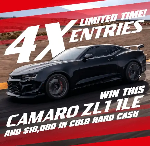 Win a 2023 Chevrolet Camaro ZL1 1LE and $10,000 Cash