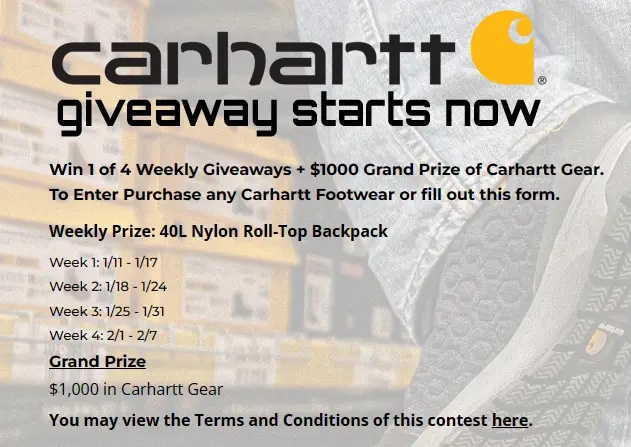 Win $1,000 in Carhartt Gear