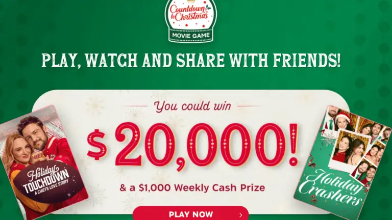 Hallmark Channel Countdown to Christmas Movie Game Sweepstakes