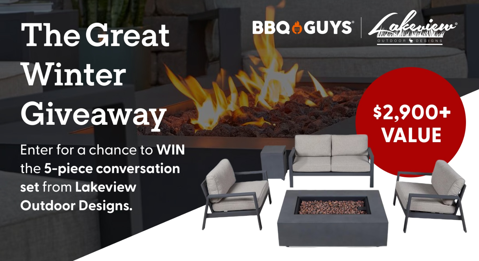 Win a Luxurious Outdoor Furniture Set with Fire Pit from Lakeview Outdoor Designs