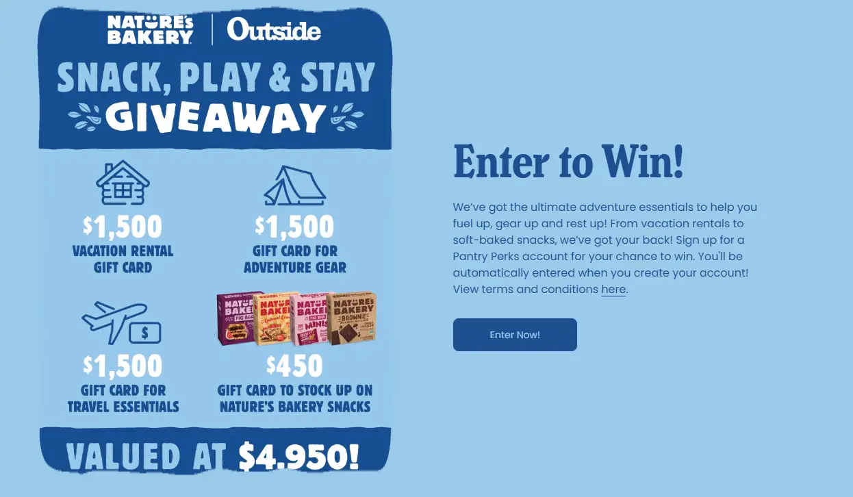 Win a $4,950 Prize Package in the Snack, Play & Stay Giveaway