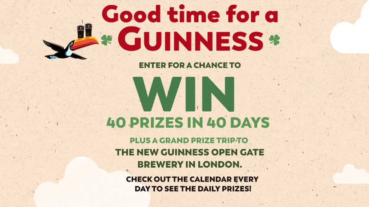 Win a Trip to the Guinness Open Gate Brewery in London from Guinness