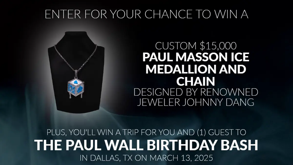 Win a $15k Custom Chain & VIP Trip from Paul Masson Ice