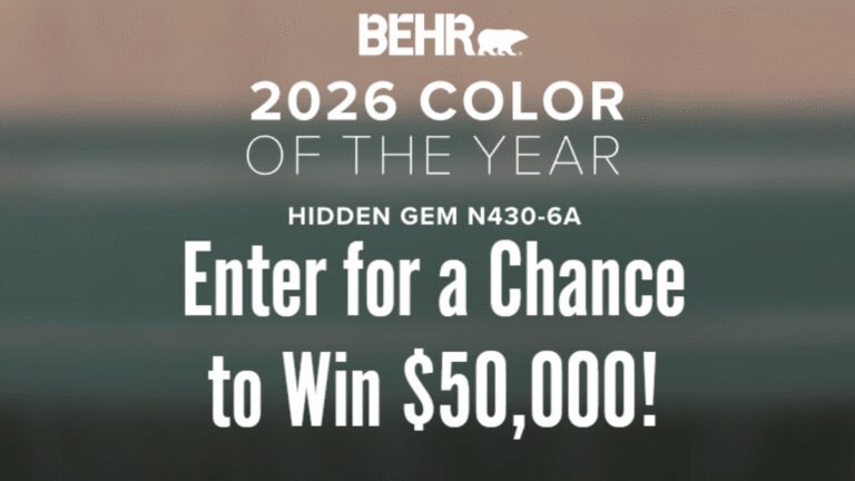 "Enter for a Chance to Win $50,000 in Behr's 2026 Color of the Year Sweepstakes!"