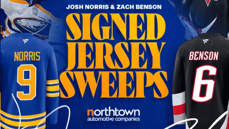 Win a Signed Zach Benson and Josh Norris Jersey!