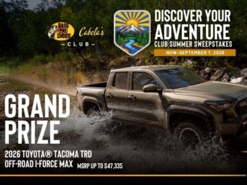 Bass Pro Shops & Cabela’s Discover Your Adventure Club Summer Sweepstakes – Purchase / Mail-In