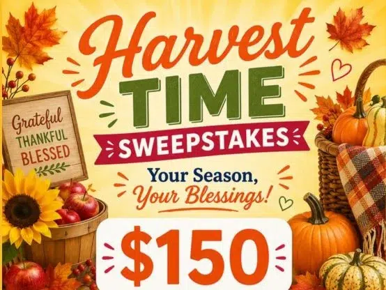 Just A Pinch Harvest Time Sweepstakes