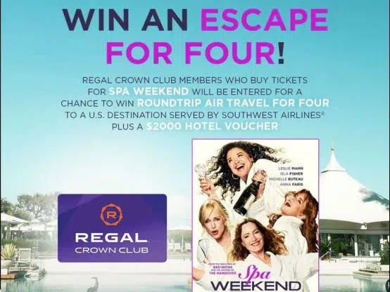 Regal Crown Club Spa Weekend Travel Sweepstakes